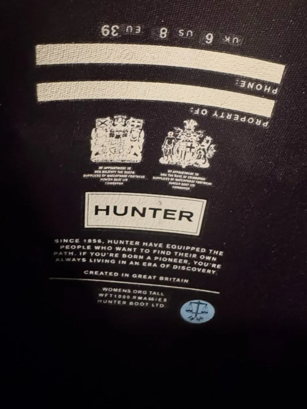 Womens Black Hunter Original Tall Boots